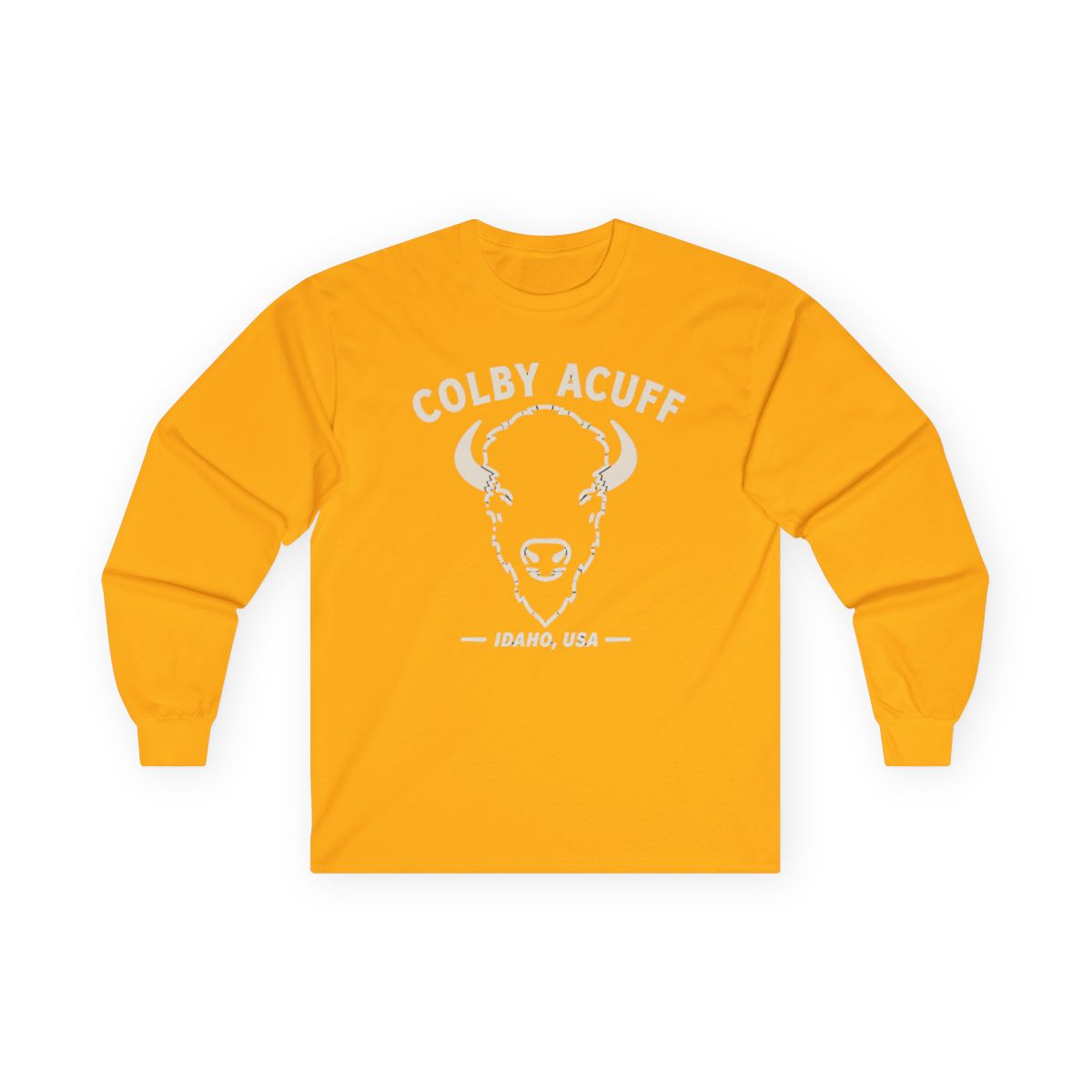 Colby Acuff Bison Idaho USA T-shirts, Long Sleeve, long sleeve, v-neck tee - alternate angle 2, merchandise